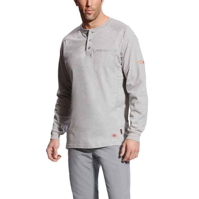 Men's FR Air Long Sleeve Silver Fox Henley Shirt