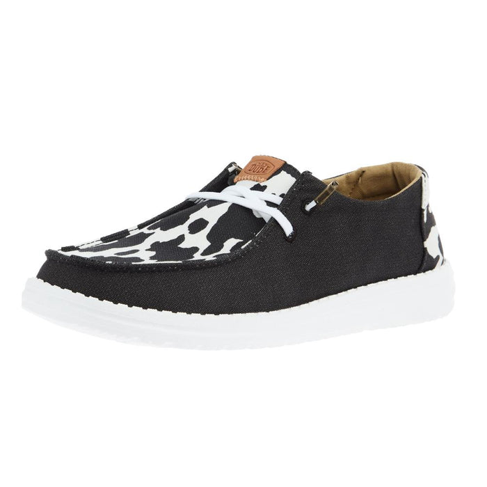 Women`s Black Cow Print Wendy Animal Casual