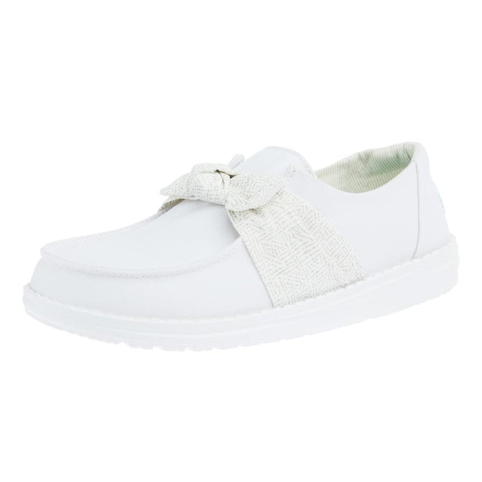 Women`s White Wendy Bow Casual