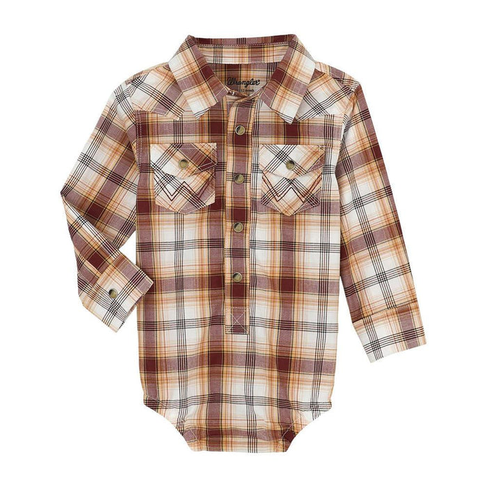 Boys Maroon Long Sleeve Onesie