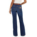 Womens Weathered Rinse Flare Jean