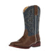 Kids Ainsley Brown Faux Leather and Blue Vintage Shaft Cowboy Boot