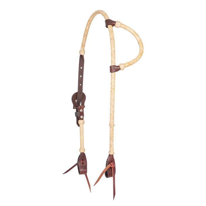 Brown Iron Rawhide Slip Ear Headstall