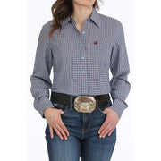Ladies Geometric Print Button Down