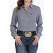 Ladies Geometric Print Button Down