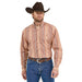 Mens George Strait Brown Stripe Long Sleeve Button Down Shirt