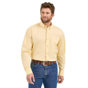 Mens George Strait Yellow Long Sleeve Button Down Shirt