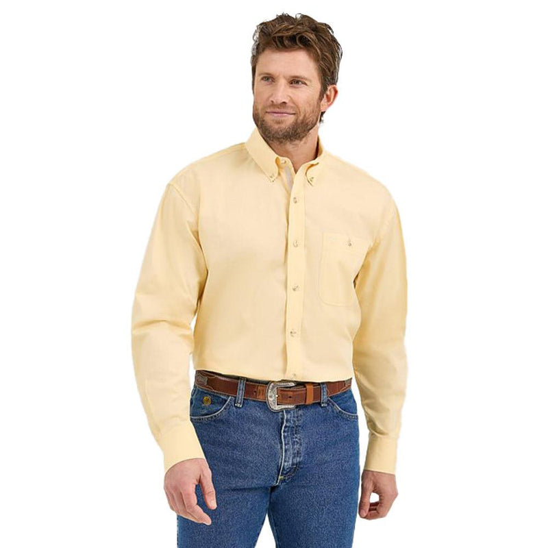 Mens George Strait Yellow Long Sleeve Button Down Shirt