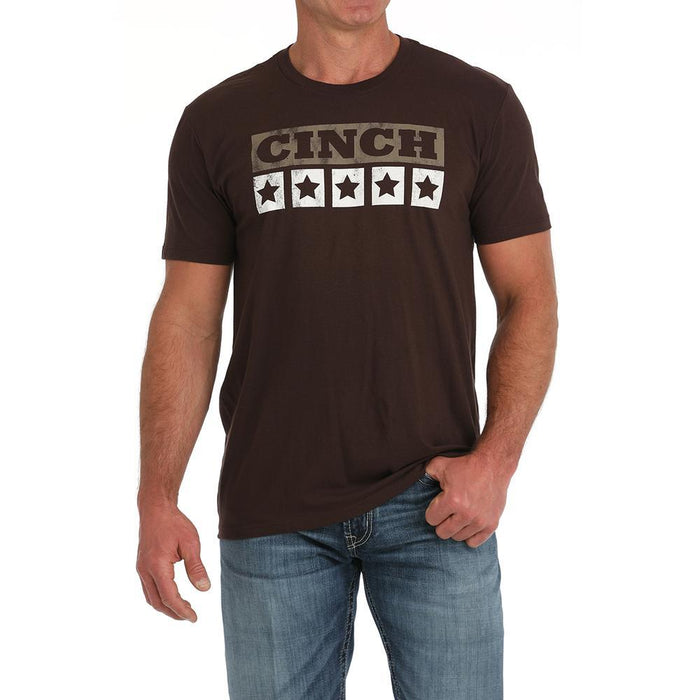 Men's Brown Star Logo Short Sleeve T-shirt