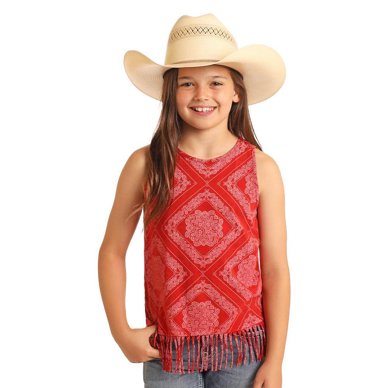 Girl's Bandana Fringe Tank