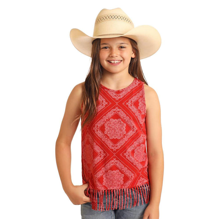 Girl's Bandana Fringe Tank