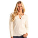 Womens Eggshell Notch Neck Top