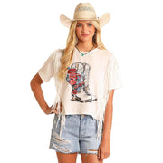 Floral Boot Fringe T-Shirt
