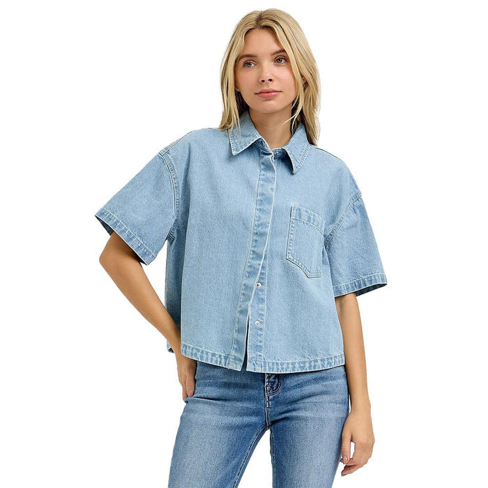 Womens Light Oversized Crop Shirt