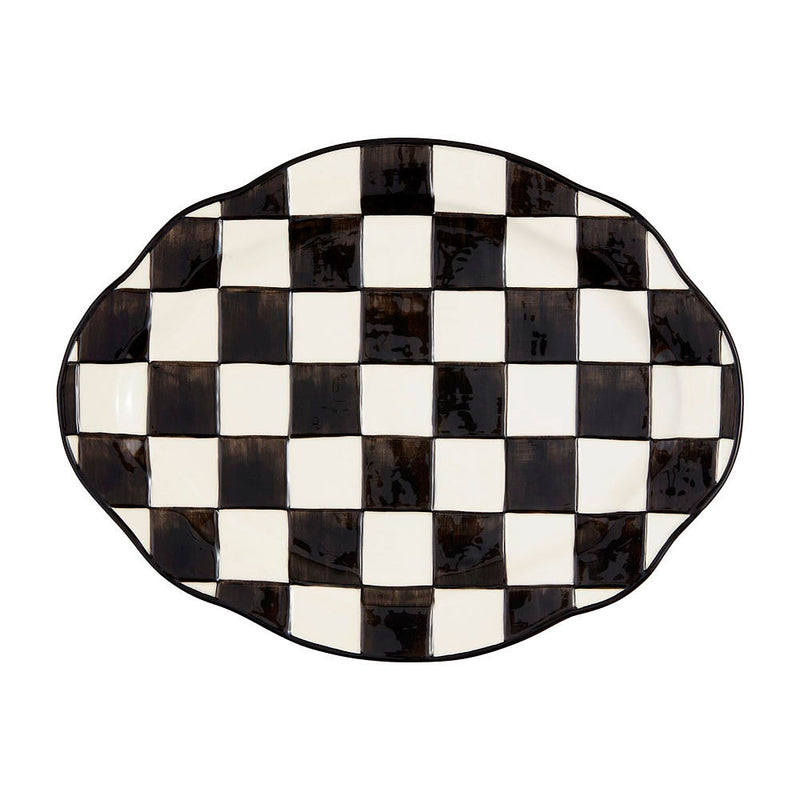 Black and White Check Platter