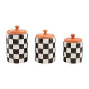 Black And White Check Canister Set