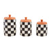 Black And White Check Canister Set