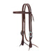 5/8in Oiled Browband Headstall with Turquoise and Feather Buckle