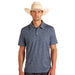 Slim Men's Navy Geo Print Short Sleeve Polo