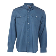 Men's Denim Blue Long Sleeve Snap Shirt
