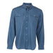 Men's Denim Blue Long Sleeve Snap Shirt