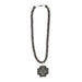 Cross Pendant Silver Beaded Necklace