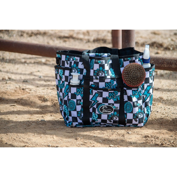 Turquoise Glass Grooming Tote