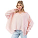 Womens Peach Blush Uneven Long Sleeve Top