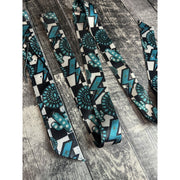 Turquoise Glass Nylon Off Billet and Latigo Strap Set