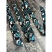 Turquoise Glass Nylon Off Billet and Latigo Strap Set
