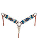 Cream Brown Royal Blue Turquoise Wool Breast Collar