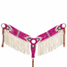 Magenta Cream Grey Wool Breast Collar w/Fringe