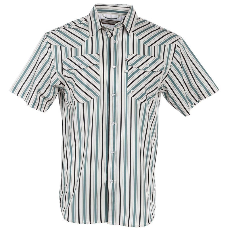 Sandhill Ranch Men's Dusty Stripes Short Sleeve Snap Shirt