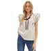 Womens Cream Tie Front Top