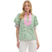 Womens Green Print Top
