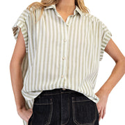 Womens Desert Sage Stripe Top