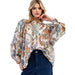 Womens Ivory Print Blouse