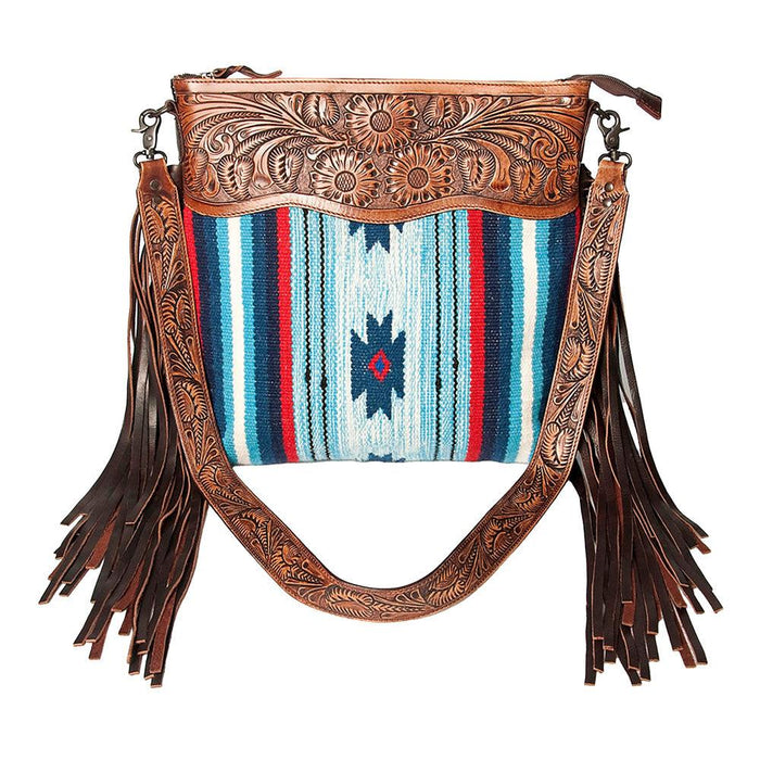 Floral Tooled Saddle Blanket Crossbody