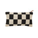 Black and White Check Lumbar Dhurrie Pillow