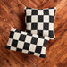 Black and White Check Square Dhurrie Pillow