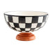 Black and White Check Pedestal Bowl