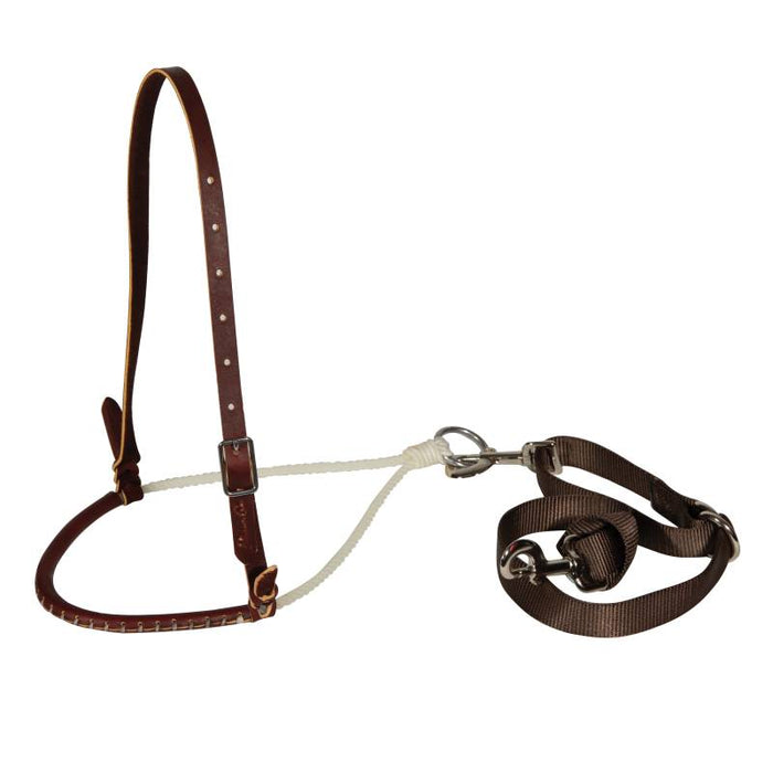 Leather Rope Noseband Pony Tie Down Set