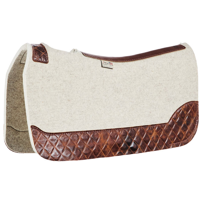 3/4in Barrel Racer Carmel Diamond Natural Felt Saddle Pad