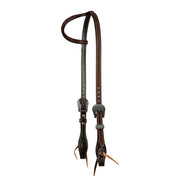 5/8in Chocolate Roughout Rasp Single Ear Headstall
