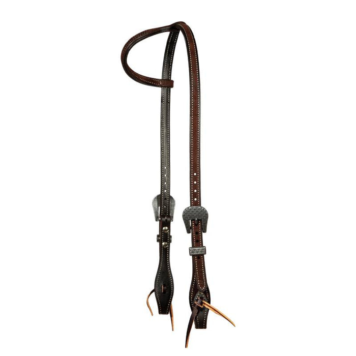 5/8in Chocolate Roughout Rasp Single Ear Headstall