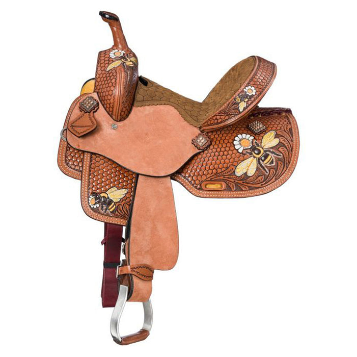 Bumble Bee Light Antique 10in Youth Barrel Saddle