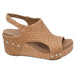 Womens Carley Caramel Woven Wedge Sandal