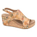 Womens Carley Camel Washed Wedge Sandal