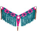 Teal Purple Magenta Wool Breast Collar w/Fringe
