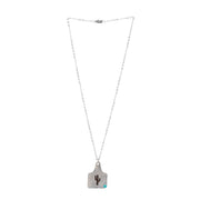 Turquoise Cactus Cattle Tag Necklace
